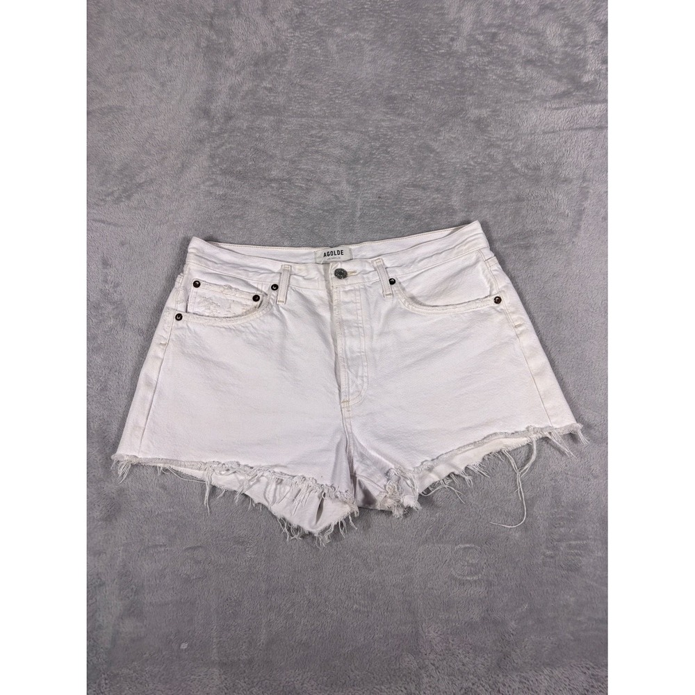 Agolde Shorts Parker high Rise Womens Size 29 White Frayed Shorts